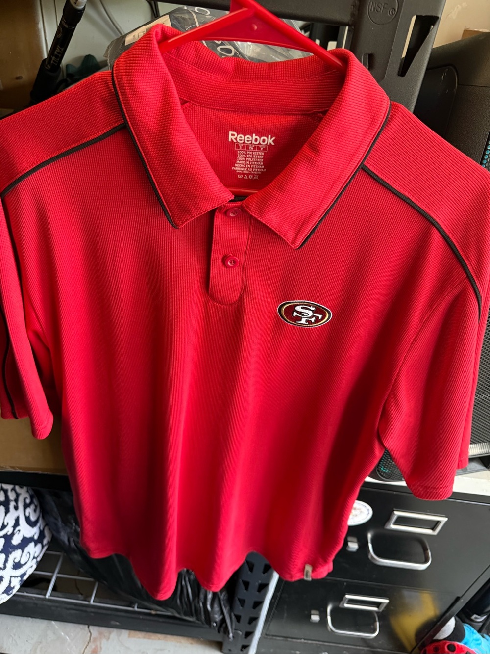 Reebok Red Polo with Embroidered SF Logo